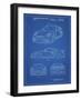 PP994-Blueprint Porsche 911 with Spoiler Patent Poster-Cole Borders-Framed Giclee Print