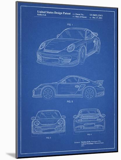 PP994-Blueprint Porsche 911 with Spoiler Patent Poster-Cole Borders-Mounted Giclee Print