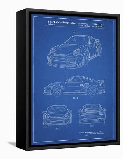PP994-Blueprint Porsche 911 with Spoiler Patent Poster-Cole Borders-Framed Stretched Canvas