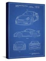 PP994-Blueprint Porsche 911 with Spoiler Patent Poster-Cole Borders-Stretched Canvas