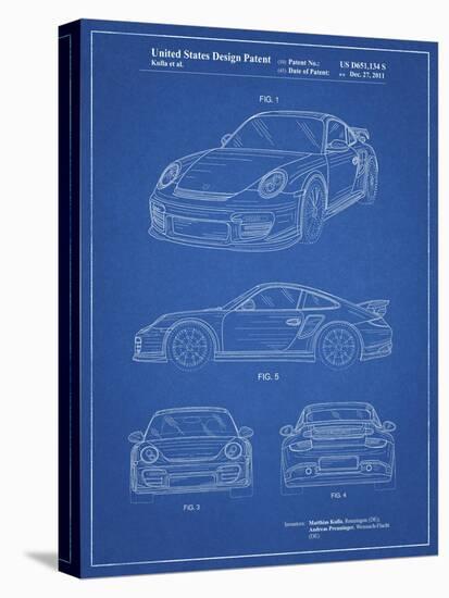 PP994-Blueprint Porsche 911 with Spoiler Patent Poster-Cole Borders-Stretched Canvas