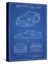 PP994-Blueprint Porsche 911 with Spoiler Patent Poster-Cole Borders-Stretched Canvas