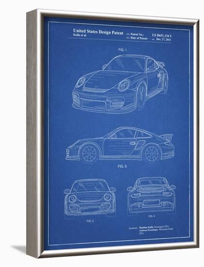 PP994-Blueprint Porsche 911 with Spoiler Patent Poster-Cole Borders-Framed Giclee Print