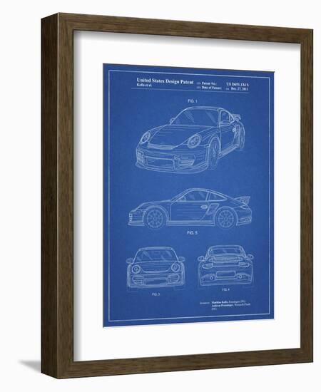 PP994-Blueprint Porsche 911 with Spoiler Patent Poster-Cole Borders-Framed Giclee Print