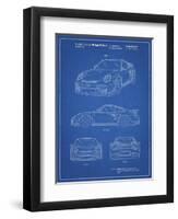 PP994-Blueprint Porsche 911 with Spoiler Patent Poster-Cole Borders-Framed Giclee Print