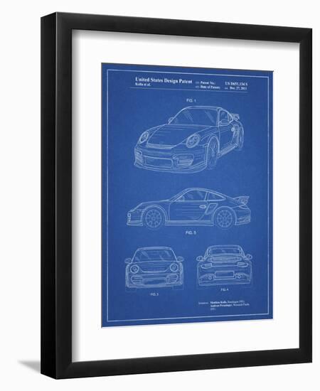 PP994-Blueprint Porsche 911 with Spoiler Patent Poster-Cole Borders-Framed Giclee Print