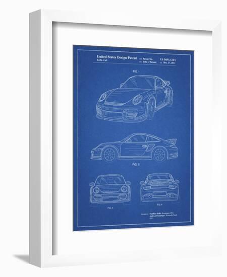 PP994-Blueprint Porsche 911 with Spoiler Patent Poster-Cole Borders-Framed Giclee Print