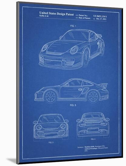 PP994-Blueprint Porsche 911 with Spoiler Patent Poster-Cole Borders-Mounted Giclee Print