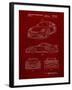 PP994-Burgundy Porsche 911 with Spoiler Patent Poster-Cole Borders-Framed Giclee Print