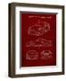 PP994-Burgundy Porsche 911 with Spoiler Patent Poster-Cole Borders-Framed Giclee Print