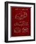 PP994-Burgundy Porsche 911 with Spoiler Patent Poster-Cole Borders-Framed Giclee Print