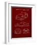 PP994-Burgundy Porsche 911 with Spoiler Patent Poster-Cole Borders-Framed Giclee Print