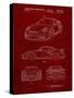 PP994-Burgundy Porsche 911 with Spoiler Patent Poster-Cole Borders-Stretched Canvas