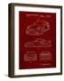 PP994-Burgundy Porsche 911 with Spoiler Patent Poster-Cole Borders-Framed Giclee Print