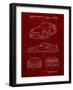 PP994-Burgundy Porsche 911 with Spoiler Patent Poster-Cole Borders-Framed Giclee Print