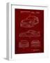 PP994-Burgundy Porsche 911 with Spoiler Patent Poster-Cole Borders-Framed Giclee Print