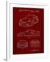 PP994-Burgundy Porsche 911 with Spoiler Patent Poster-Cole Borders-Framed Giclee Print