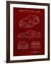 PP994-Burgundy Porsche 911 with Spoiler Patent Poster-Cole Borders-Framed Giclee Print
