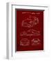 PP994-Burgundy Porsche 911 with Spoiler Patent Poster-Cole Borders-Framed Premium Giclee Print