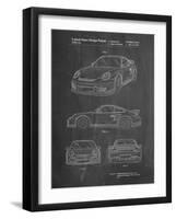 PP994-Chalkboard Porsche 911 with Spoiler Patent Poster-Cole Borders-Framed Giclee Print