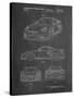 PP994-Chalkboard Porsche 911 with Spoiler Patent Poster-Cole Borders-Stretched Canvas