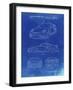 PP994-Faded Blueprint Porsche 911 with Spoiler Patent Poster-Cole Borders-Framed Giclee Print
