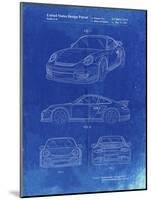 PP994-Faded Blueprint Porsche 911 with Spoiler Patent Poster-Cole Borders-Mounted Giclee Print