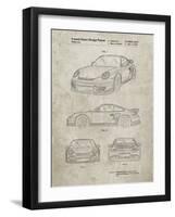 PP994-Sandstone Porsche 911 with Spoiler Patent Poster-Cole Borders-Framed Giclee Print