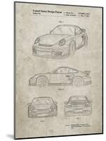 PP994-Sandstone Porsche 911 with Spoiler Patent Poster-Cole Borders-Mounted Giclee Print