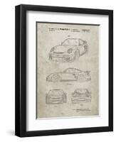 PP994-Sandstone Porsche 911 with Spoiler Patent Poster-Cole Borders-Framed Premium Giclee Print