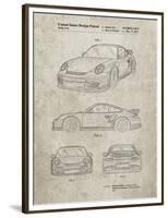 PP994-Sandstone Porsche 911 with Spoiler Patent Poster-Cole Borders-Framed Premium Giclee Print