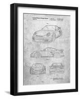 PP994-Slate Porsche 911 with Spoiler Patent Poster-Cole Borders-Framed Giclee Print