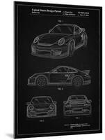 PP994-Vintage Black Porsche 911 with Spoiler Patent Poster-Cole Borders-Mounted Giclee Print