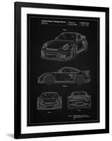 PP994-Vintage Black Porsche 911 with Spoiler Patent Poster-Cole Borders-Framed Giclee Print