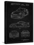 PP994-Vintage Black Porsche 911 with Spoiler Patent Poster-Cole Borders-Stretched Canvas