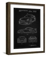 PP994-Vintage Black Porsche 911 with Spoiler Patent Poster-Cole Borders-Framed Giclee Print