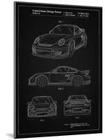 PP994-Vintage Black Porsche 911 with Spoiler Patent Poster-Cole Borders-Mounted Giclee Print