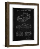 PP994-Vintage Black Porsche 911 with Spoiler Patent Poster-Cole Borders-Framed Giclee Print