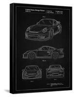 PP994-Vintage Black Porsche 911 with Spoiler Patent Poster-Cole Borders-Framed Stretched Canvas