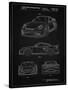 PP994-Vintage Black Porsche 911 with Spoiler Patent Poster-Cole Borders-Stretched Canvas