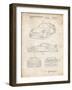 PP994-Vintage Parchment Porsche 911 with Spoiler Patent Poster-Cole Borders-Framed Giclee Print