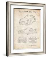 PP994-Vintage Parchment Porsche 911 with Spoiler Patent Poster-Cole Borders-Framed Giclee Print