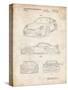 PP994-Vintage Parchment Porsche 911 with Spoiler Patent Poster-Cole Borders-Stretched Canvas