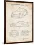 PP994-Vintage Parchment Porsche 911 with Spoiler Patent Poster-Cole Borders-Framed Giclee Print