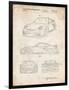 PP994-Vintage Parchment Porsche 911 with Spoiler Patent Poster-Cole Borders-Framed Giclee Print