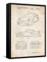 PP994-Vintage Parchment Porsche 911 with Spoiler Patent Poster-Cole Borders-Framed Stretched Canvas