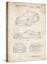 PP994-Vintage Parchment Porsche 911 with Spoiler Patent Poster-Cole Borders-Stretched Canvas