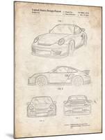 PP994-Vintage Parchment Porsche 911 with Spoiler Patent Poster-Cole Borders-Mounted Giclee Print