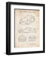 PP994-Vintage Parchment Porsche 911 with Spoiler Patent Poster-Cole Borders-Framed Giclee Print