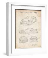 PP994-Vintage Parchment Porsche 911 with Spoiler Patent Poster-Cole Borders-Framed Giclee Print